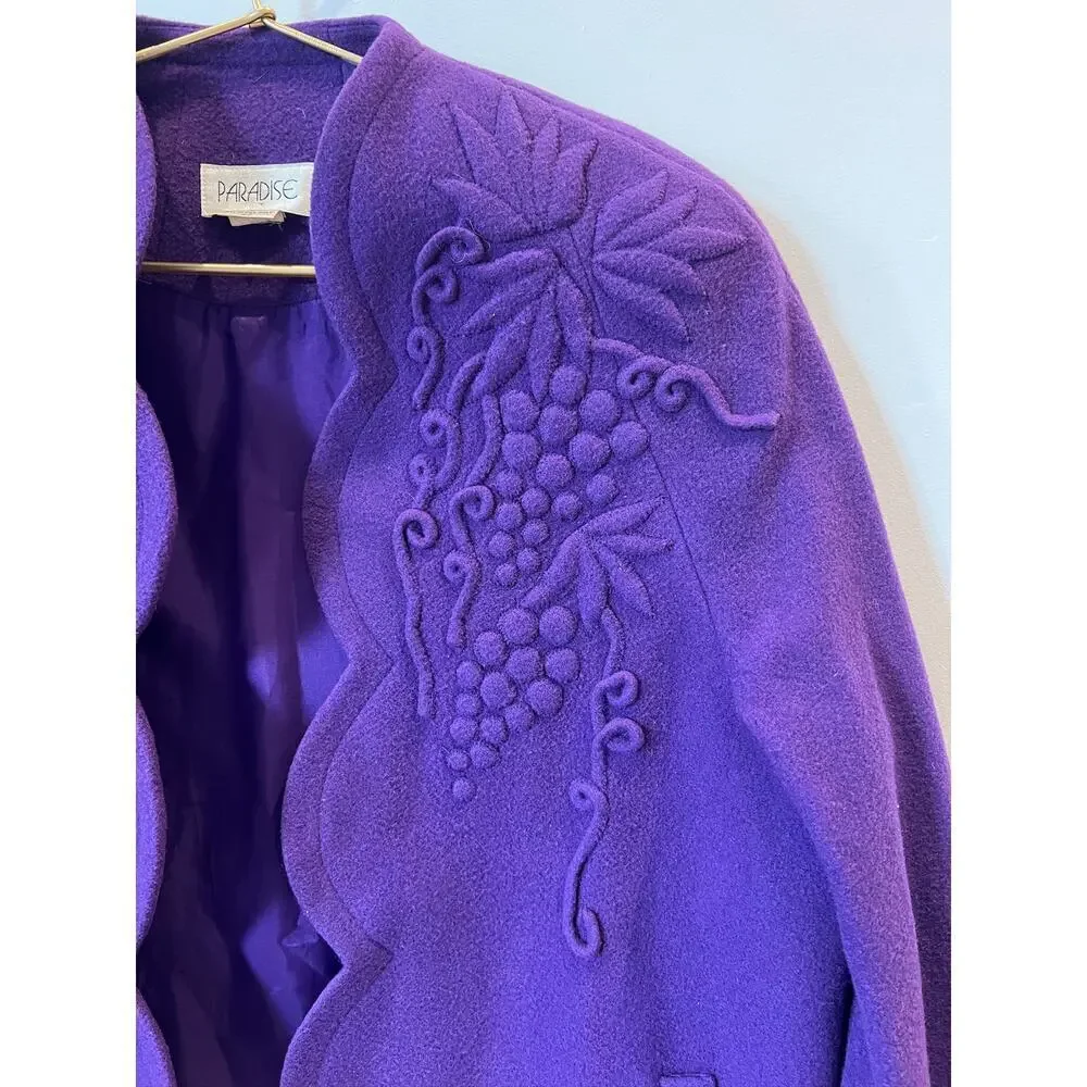 Vintage Purple Paradise Grape Scalloped jacket